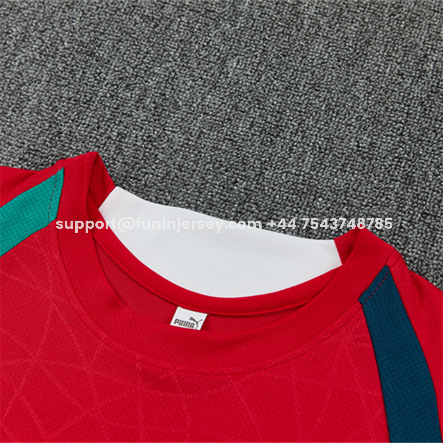 Funinjersey-Portugal 2026 Kids Short-Sleeve Training Set - Colors Top & Dark Blue With Red Stripe Pants