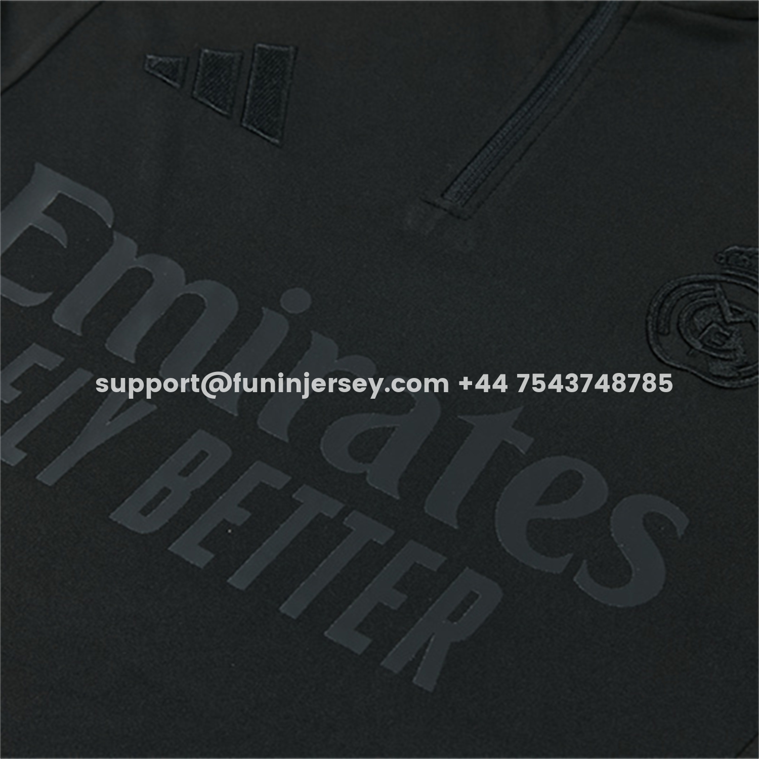 Funinjersey-Real Madrid 26-27 Kids Long Sleeves Training Set - Pure Black Top And Pants