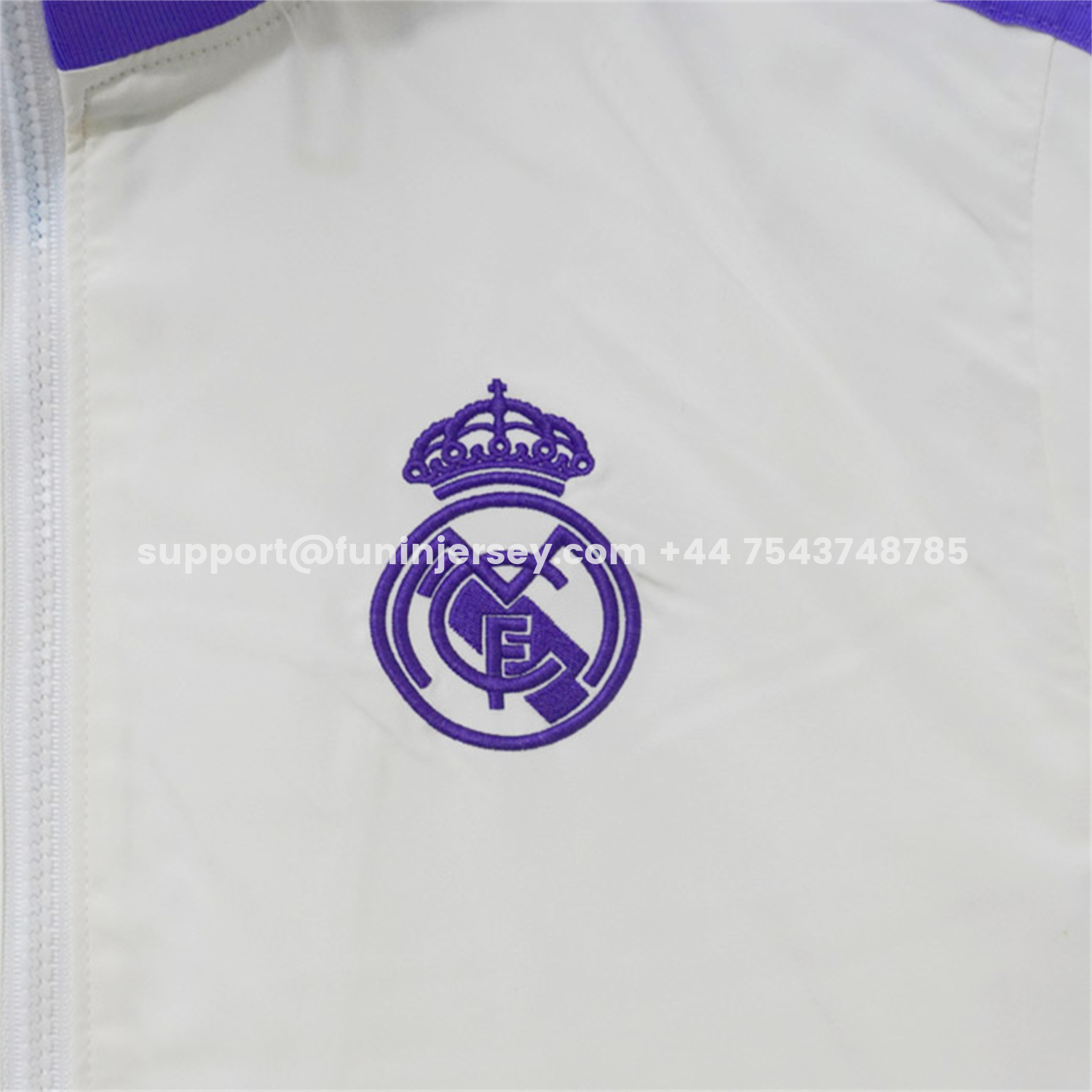 Funinjersey-Retro Real Madrid 2024-25 Windbreaker Jacket - Purple And White