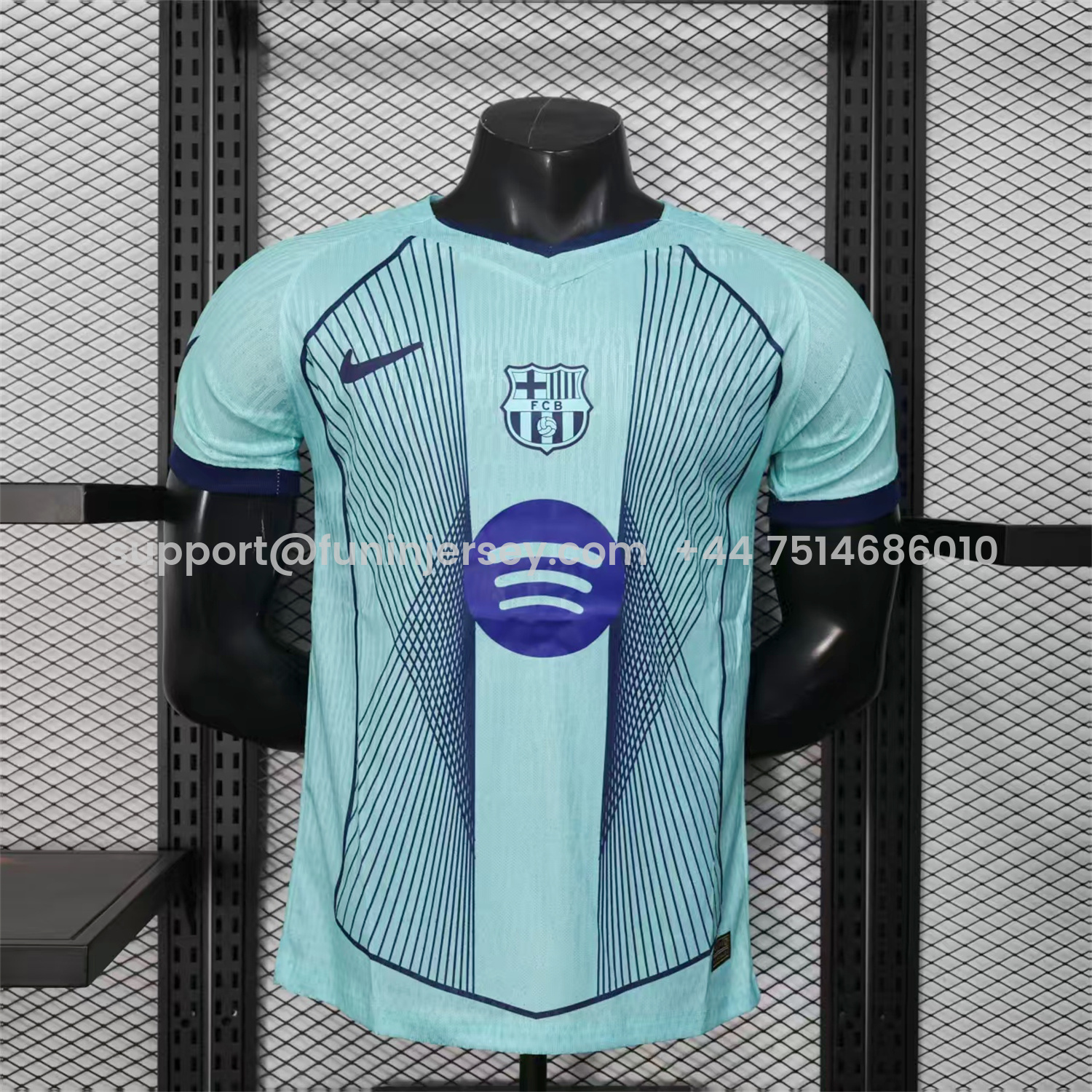 Funinjersey-Barcelona 25-26 T90 Cyan Special Jersey - Player Version