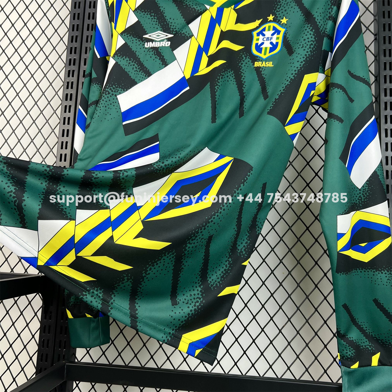 Funinjersey-Retro Brazil 1994 Long Sleeves Goalkeeper Jersey