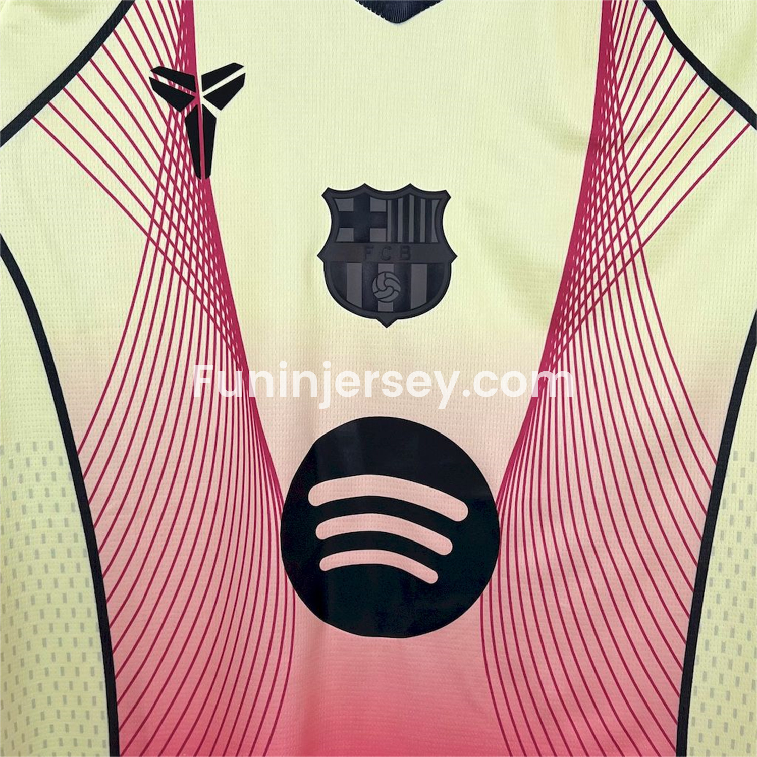 Funinjersey-Barcelona 25-26 T90 Red Lines Yellow Special Jersey - Fans Version