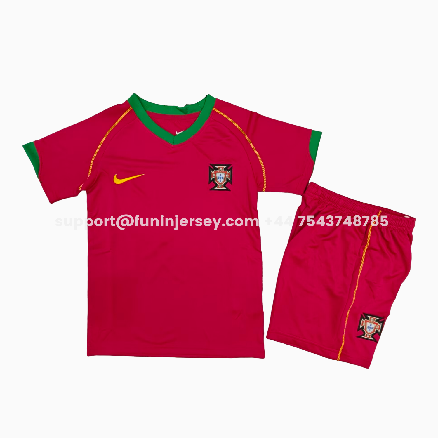 Funinjersey-Retro Portugal 2006 Home Kids Kit