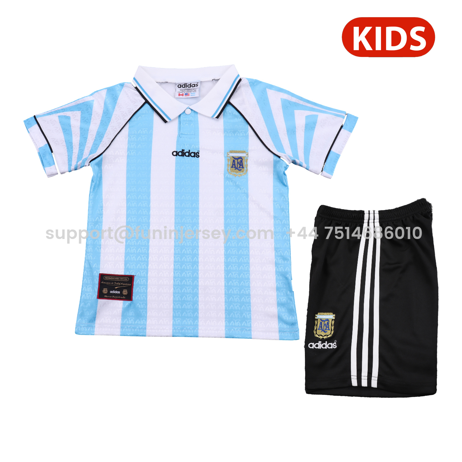 Funinjersey-Retro Argentina 1996-97 Home Kids Kit