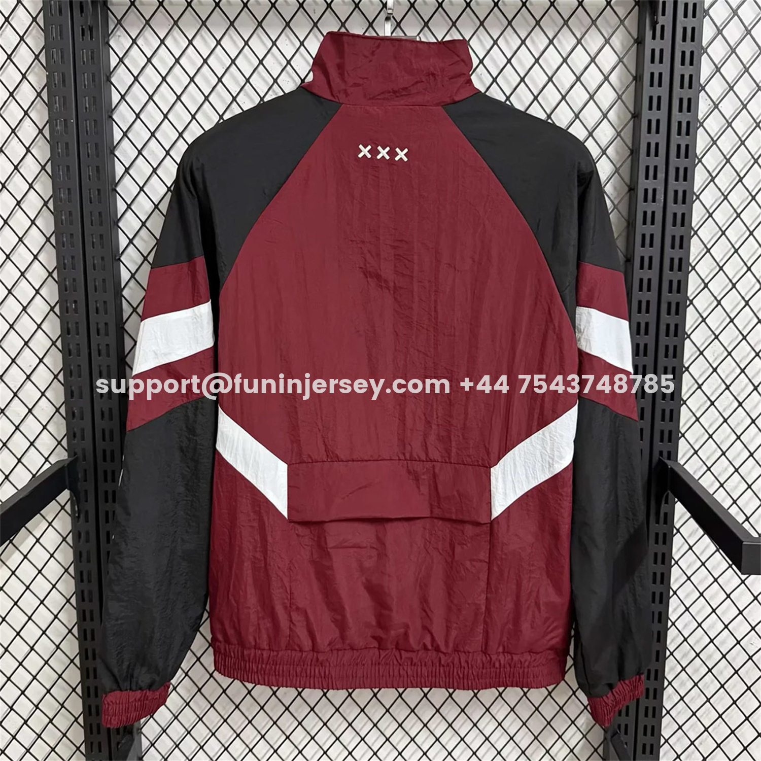 Funinjersey-Ajax 25-26 Training Windbreaker Jacket - Wine Red