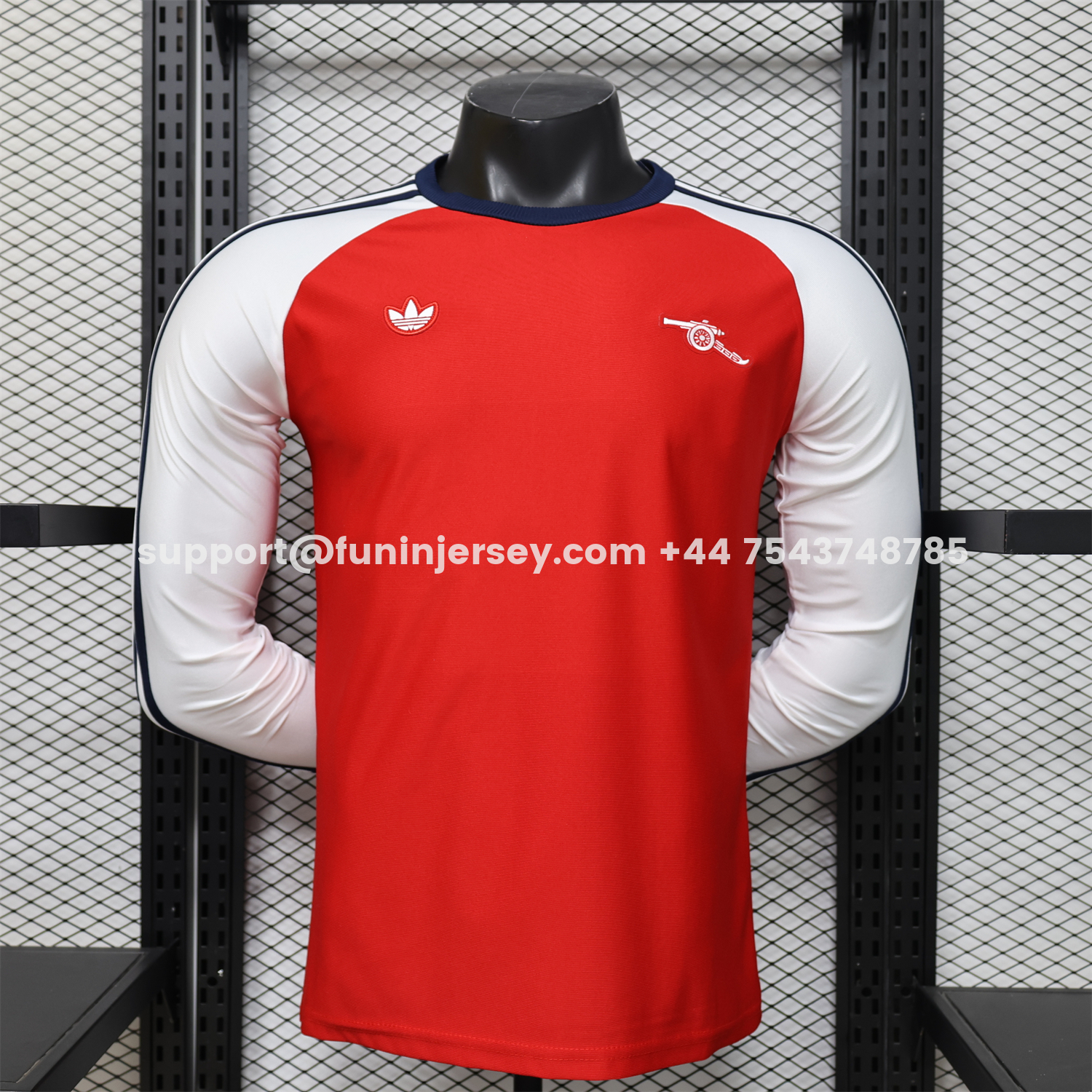 Funinjersey-Arsenal 25-26 Red With White Casual Long Sleeves Jersey - Player Version