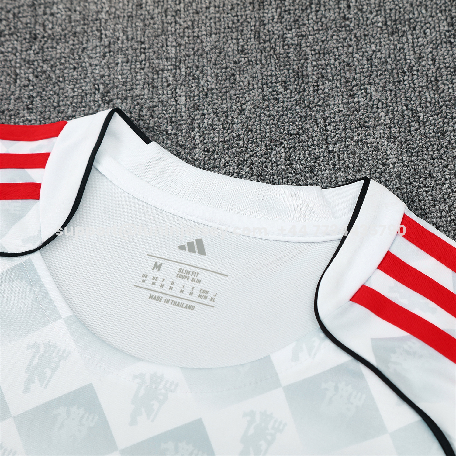 Funinjersey-Manchester United 25-26 Short-Sleeve Training Set - Red Edge White Top & Black Shorts