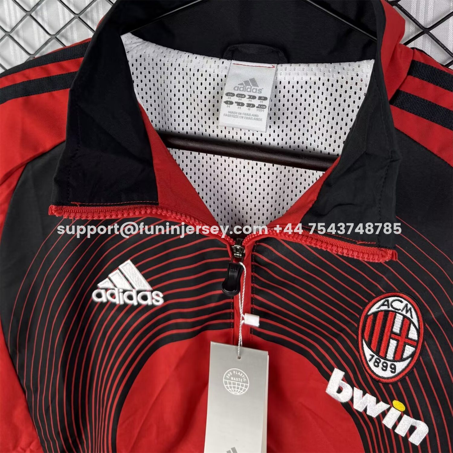 Funinjersey-Retro AC Milan 2006-07 Home Windbreaker Jacket - Red With Black
