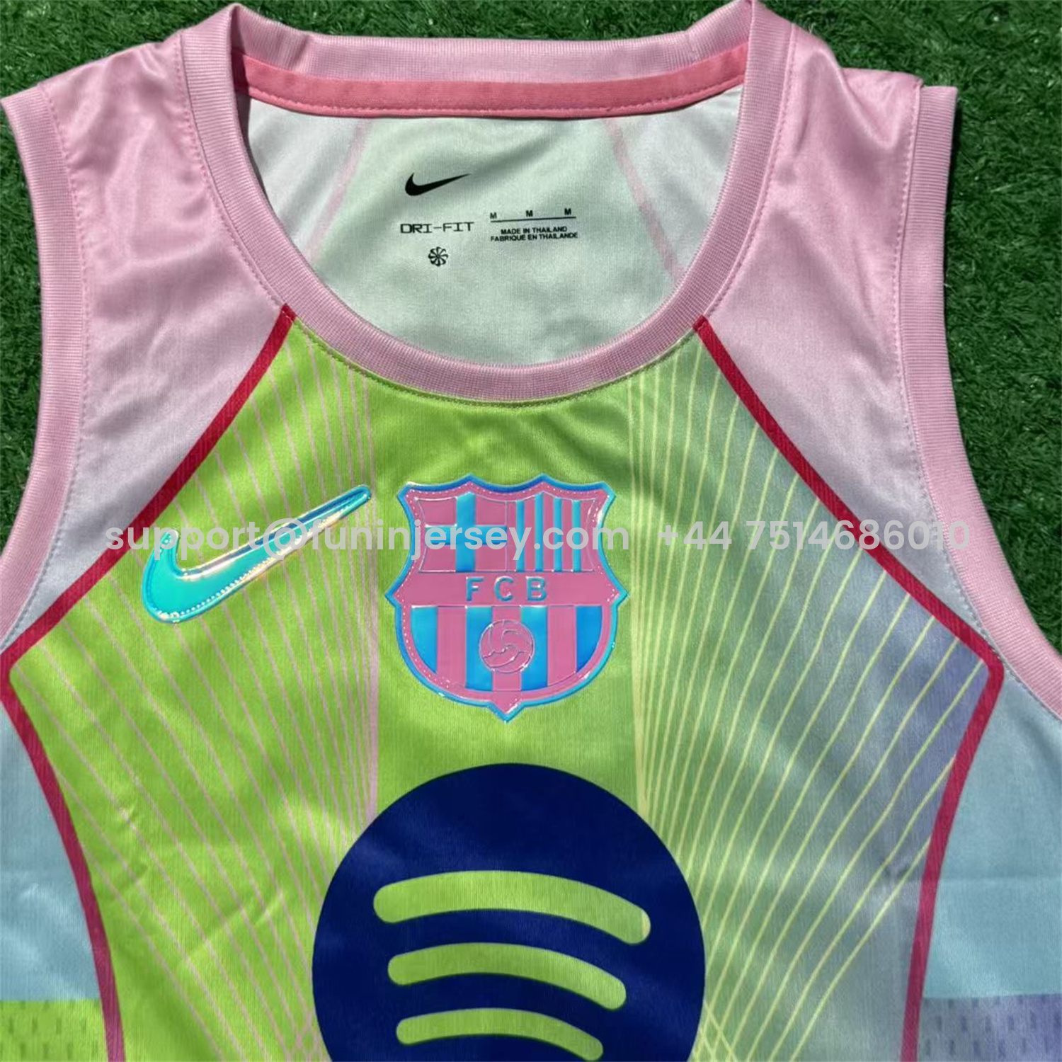 Funinjersey-Women's Barcelona 25-26 Green Pink Yoga Vest