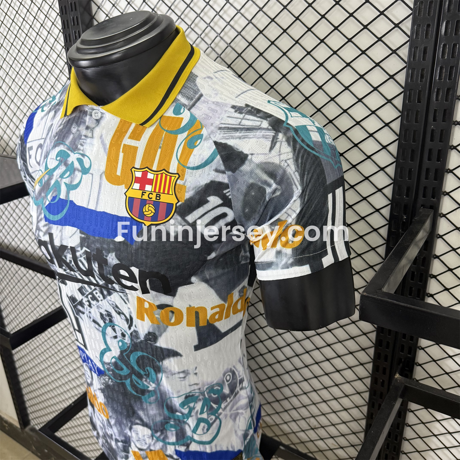 Funinjersey-Barcelona 25-26 Ronaldinho Photo Collage Style POLO Colorful Special Jersey - Player Version