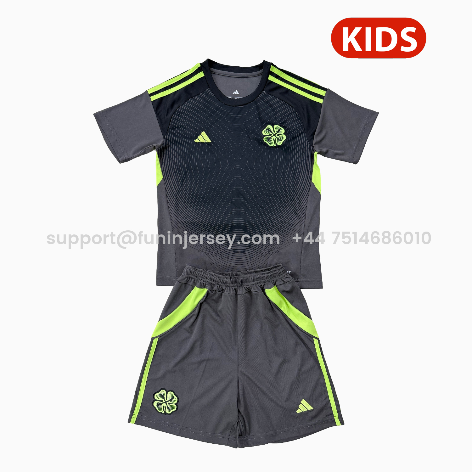 Funinjersey-Celtic 25-26 Black Goalkeeper Kids Kit