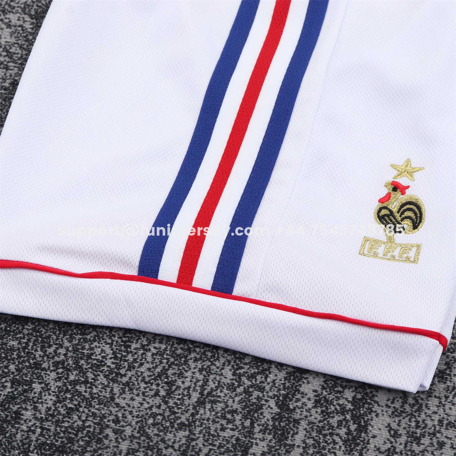 Funinjersey-Retro France 1998 Home Long Sleeves Kids Kit