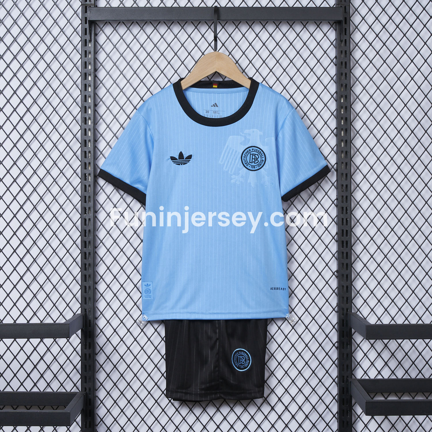 Funinjersey-Germany 2025 125-Year Anniversary Blue Goalkeeper Kids Kit