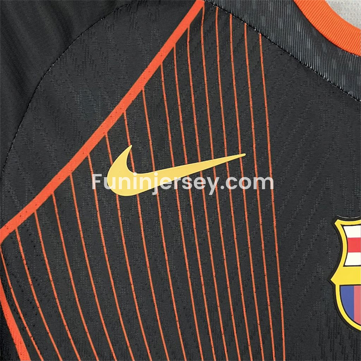 Funinjersey-Barcelona 25-26 T90 Orange Lines Black Special Jersey - Fans Version