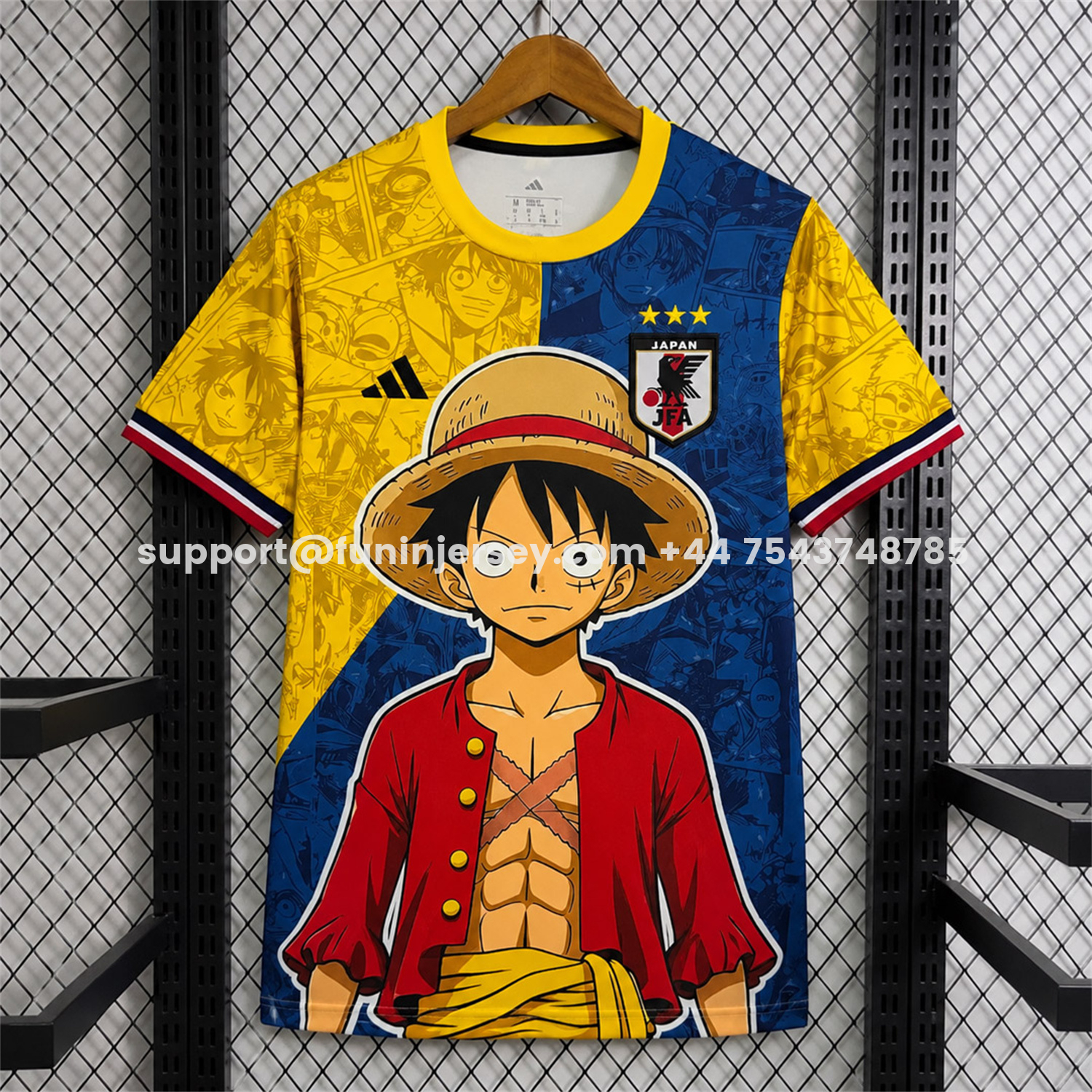 Funinjersey-Japan 2026 Red Shirt Luffy Yellow Blue Special Jersey - Fans Version