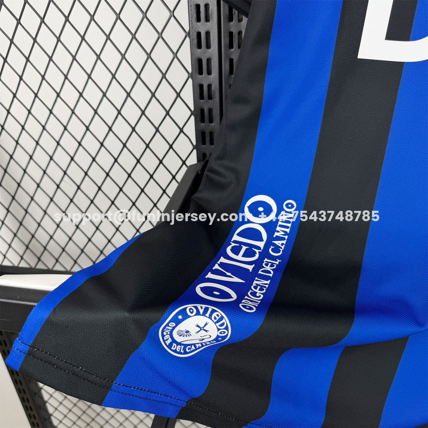 Funinjersey-Real Oviedo 25-26 Deep Black With Royal Blue 100th Anniversary Jersey - Fans Version