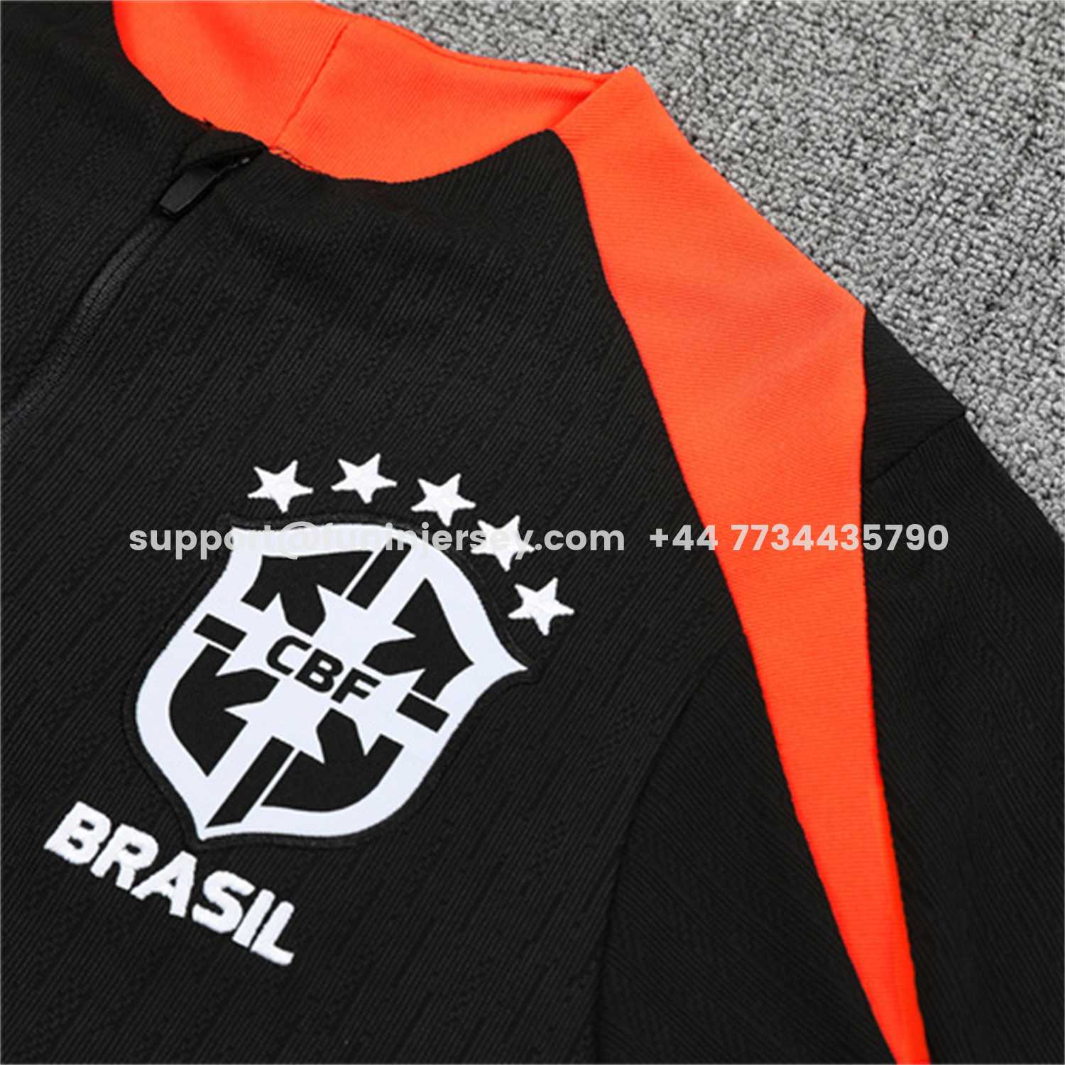 Funinjersey-Brazil 25-26 Kids Long Sleeve Training Set - Player Version - Black Top and Pants