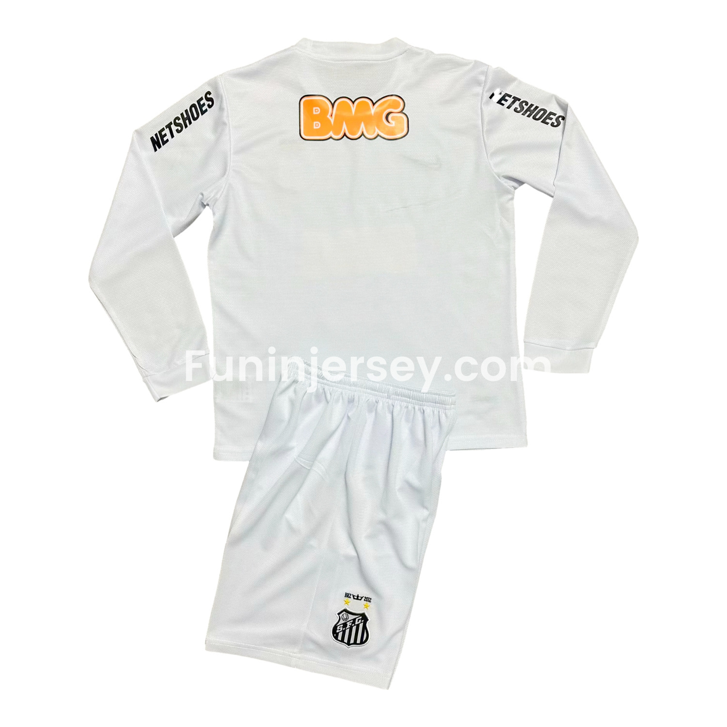 Funinjersey-Retro Santos 2012 Home Long Sleeves Kids Kit