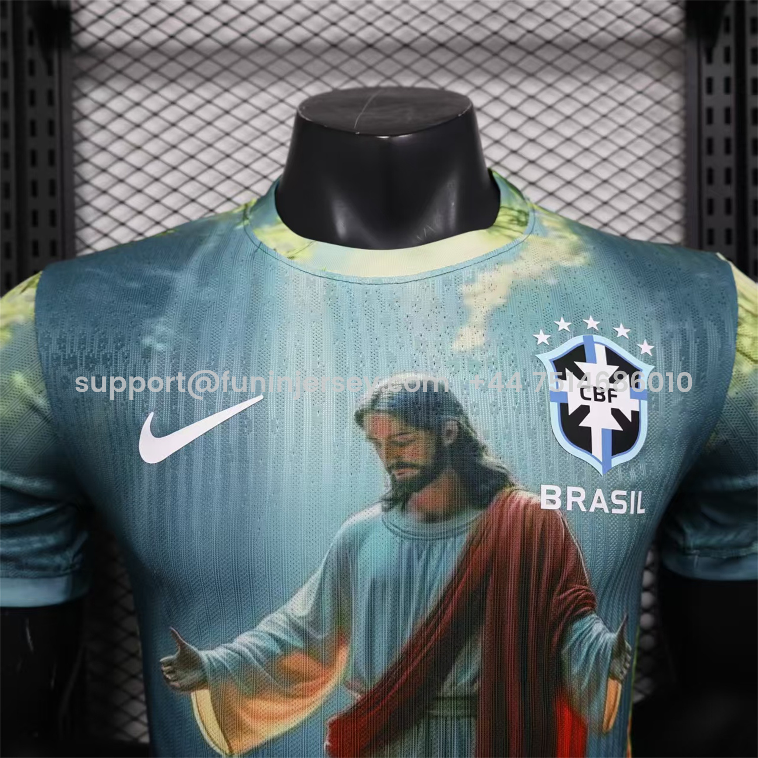 Funinjersey-Brazil 25-26 Praying to Jesus Special Green Jersey - Player Version