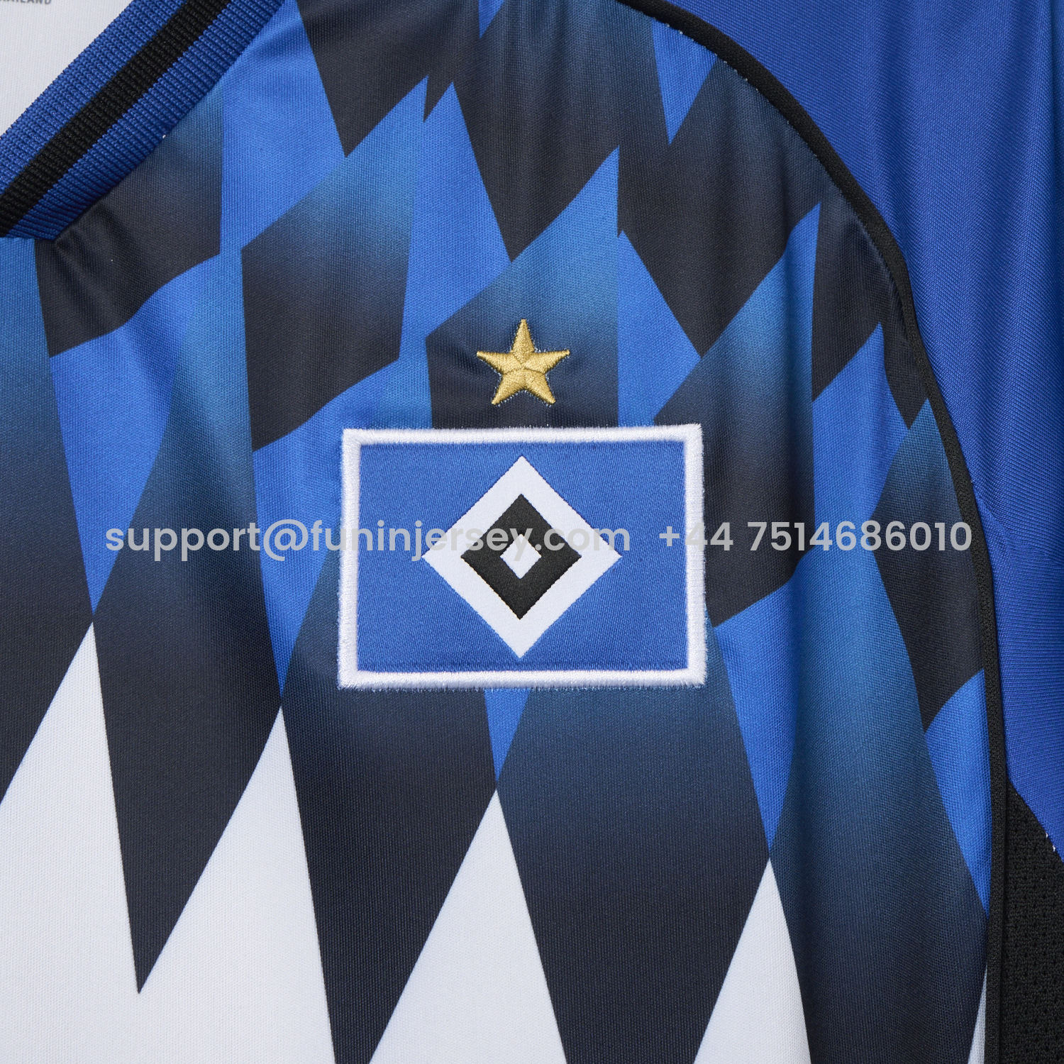 Funinjersey-【Embroidered Team Badge】Hamburger SV 25-26 Home Jersey - Fans Version