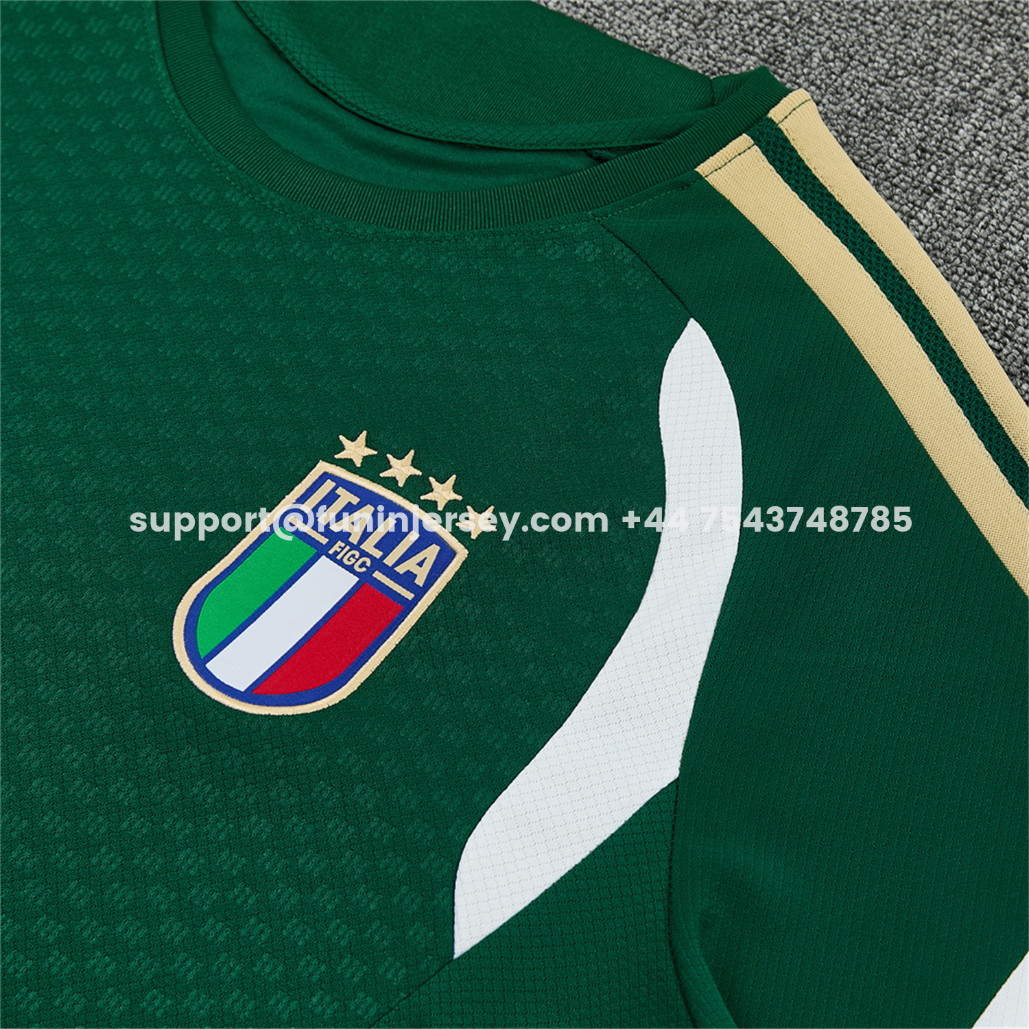 Funinjersey-Italy 2026 Short-Sleeve Training Set - Green With White Top & Green With White Pants
