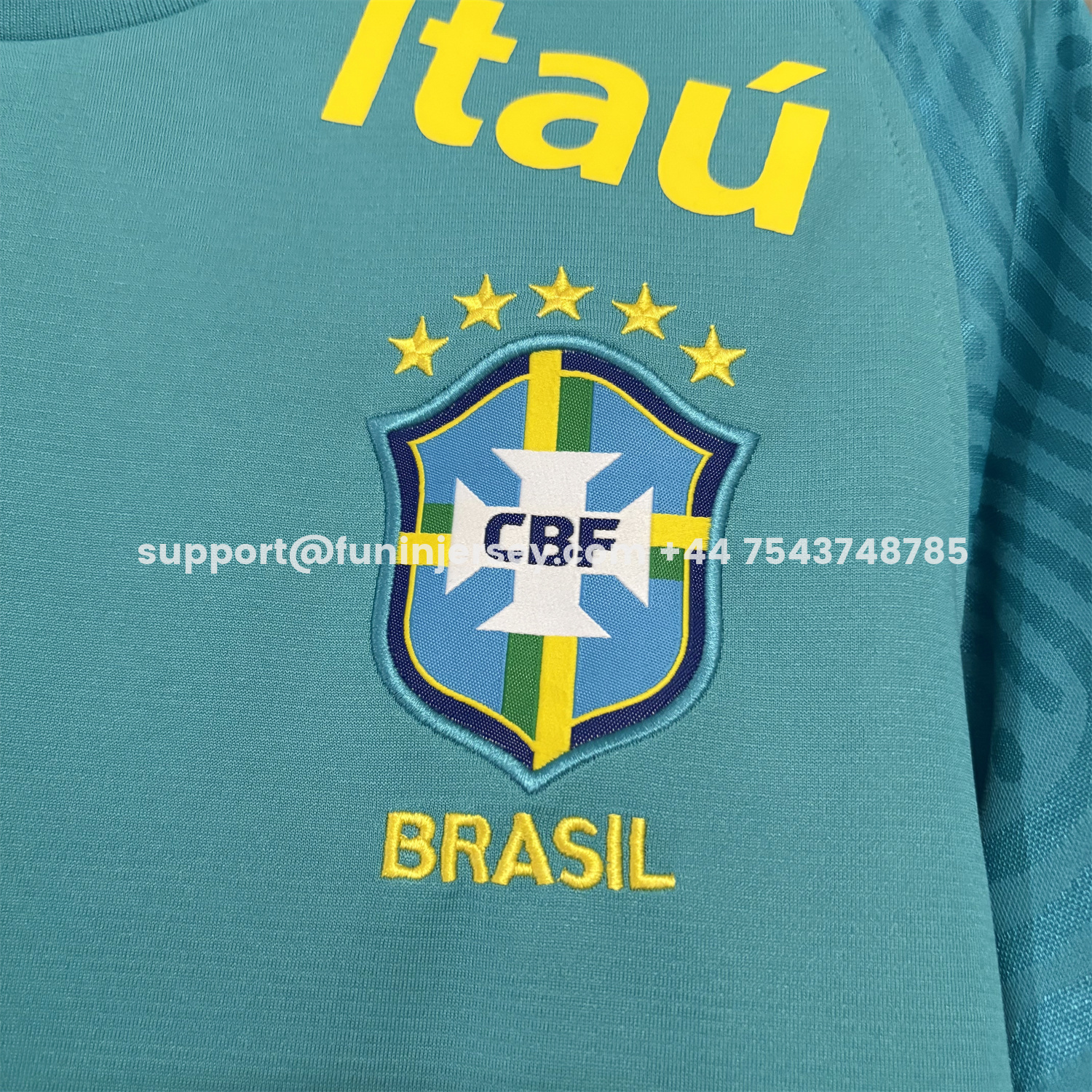 Funinjersey-Retro Brazil 2022 Pre-Match Cyan Special Jersey