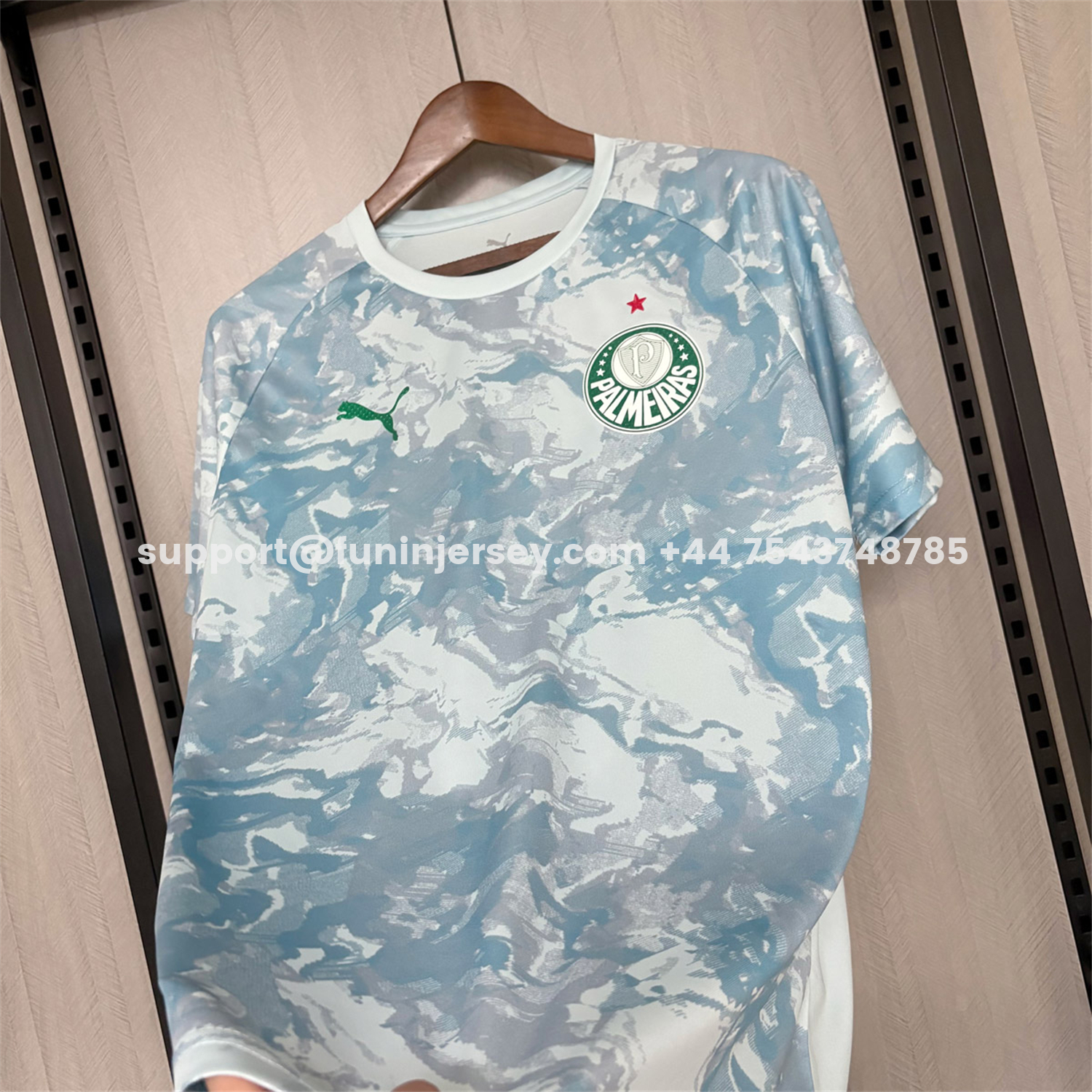 Funinjersey-Palmeiras 26-27 Light Mint Blue Pre-Match Jersey - Fans Version