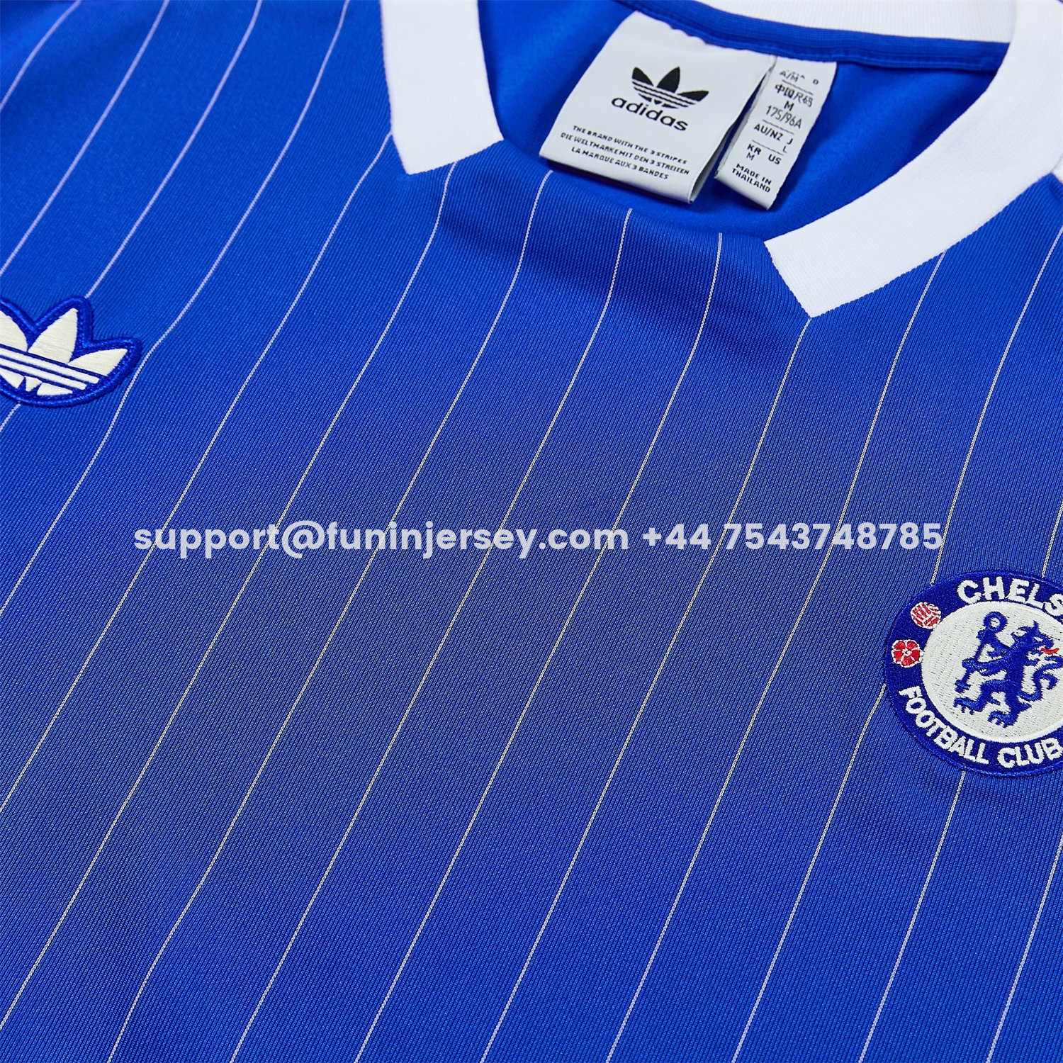 Funinjersey-C.H.E.L.S.E.A 25-26 Retro Style Short-Sleeve Training Set - Blue Top & White Pants