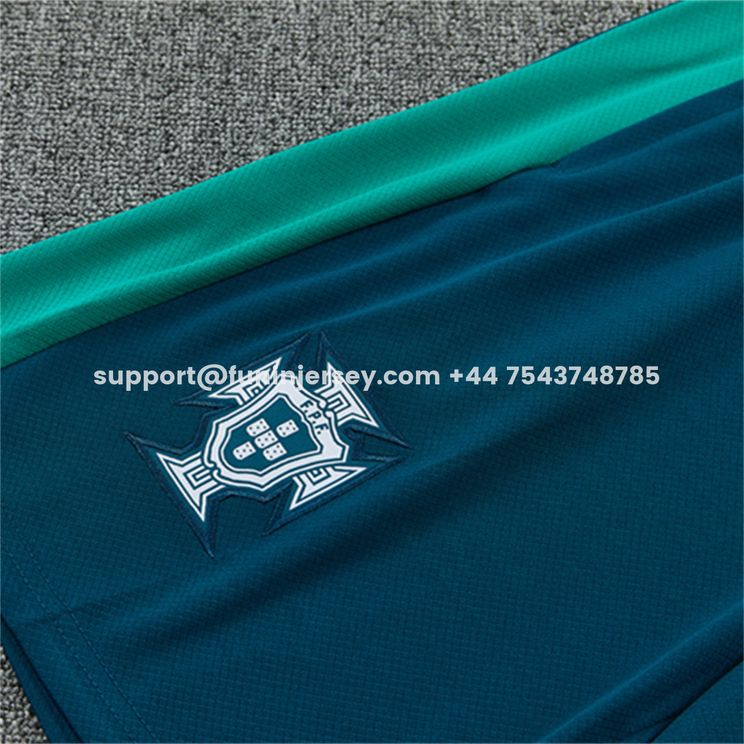 Funinjersey-Portugal 2026 Kids Short-Sleeve Training Set - Dark Teal With Red And Light Teal Accents Top & Colors Pants