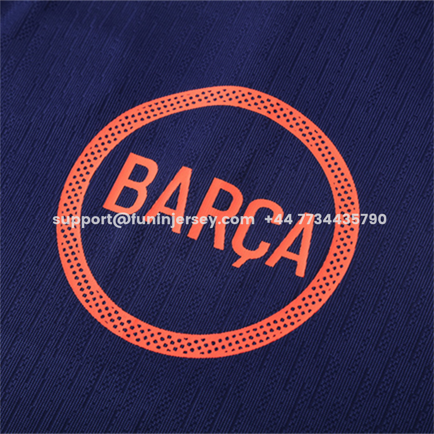 Funinjersey-Barcelona 25-26 Kids Long Sleeve Training Set - Royal Blue Top Orange Sponsor & Royal Blue Pants