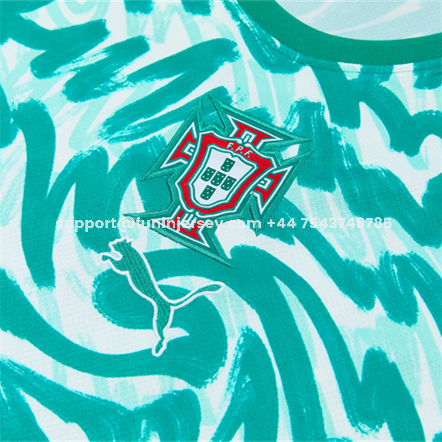 Funinjersey-Portugal 2026 Short-Sleeve Training Set - Colors Top & Dark Teal Blue With A Red Stripe On The Side Pants