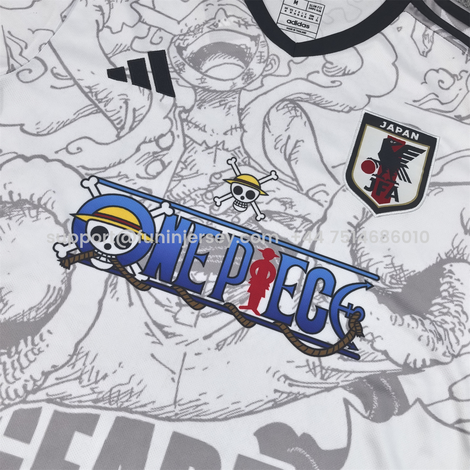 Funinjersey-Japan 25-26 One Piece Gear 5 White Jersey - Fans Version