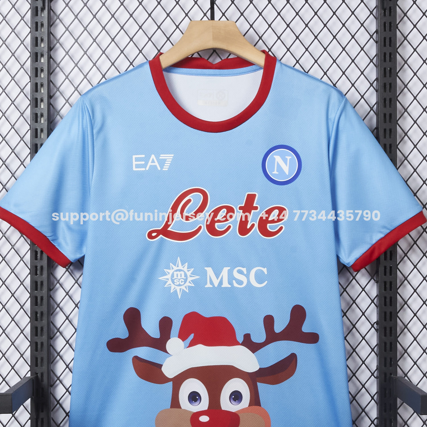 Funinjersey-Napoli 25-26 Blue Christmas Elk Special Edition Jersey - Fans Version