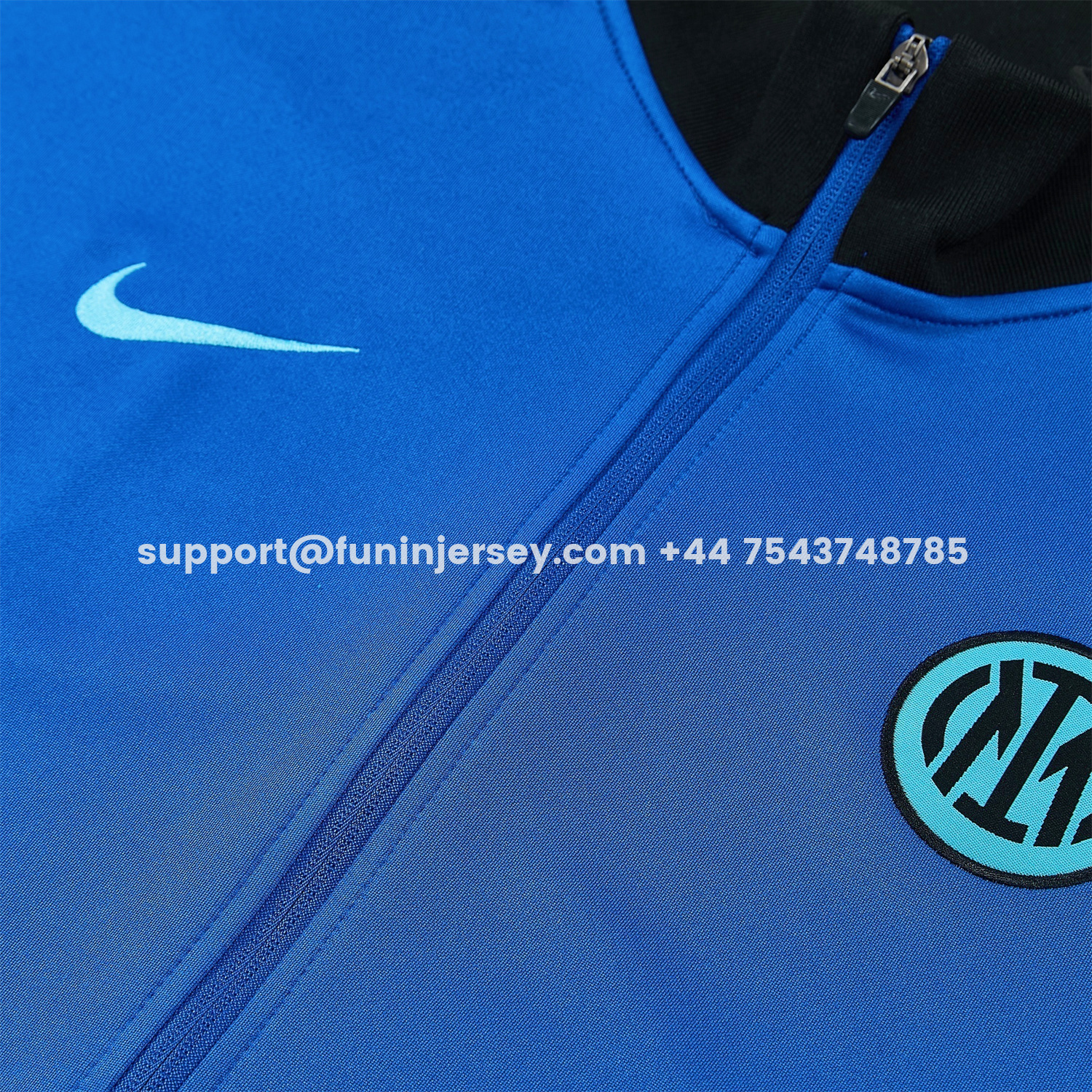 Funinjersey-Inter Milan 25-26 Jacket Training Tracksuit - Ocean Blue Jackets & Black Pants