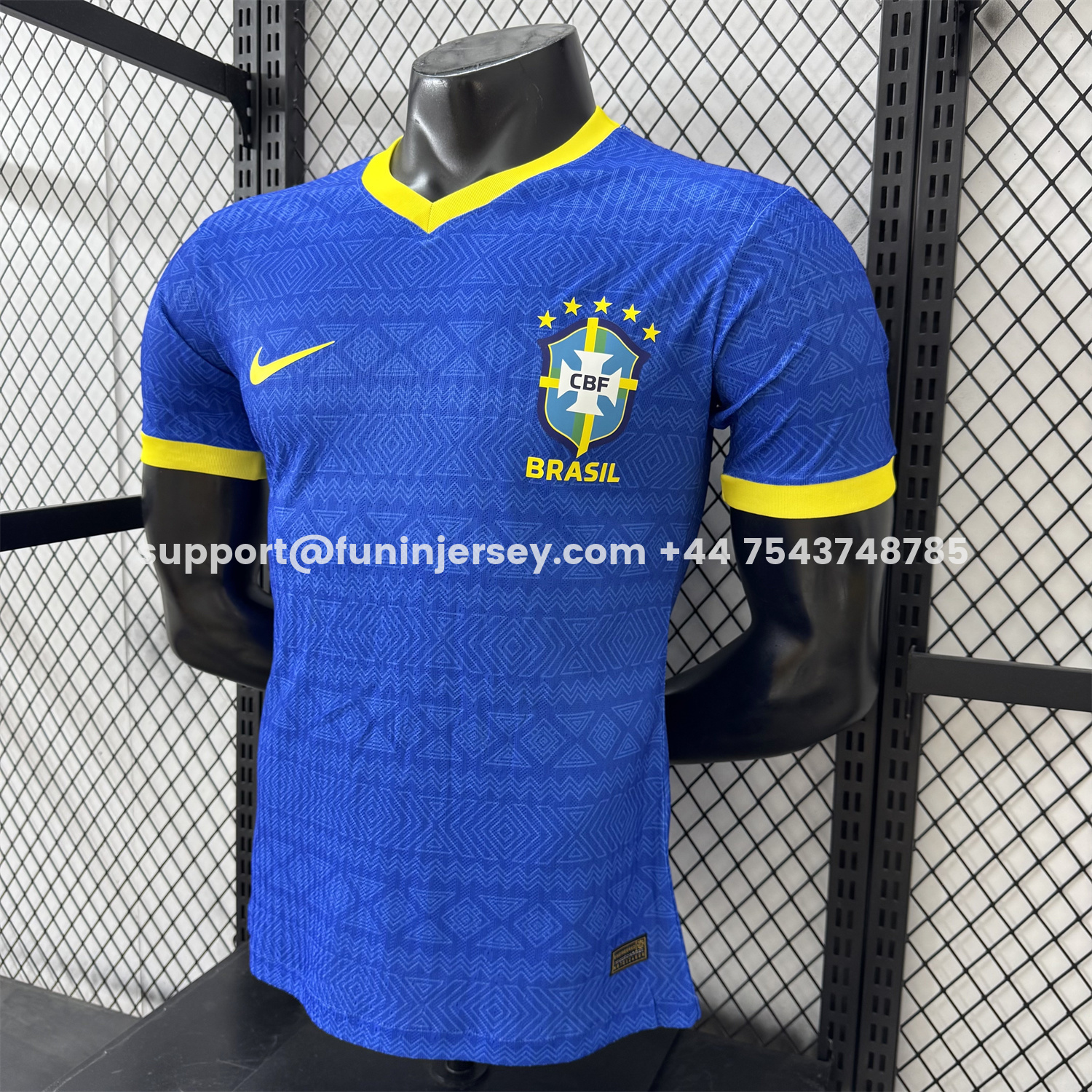 Funinjersey-Brazil 2026 Diamond Texture Blue Special Jersey - Player Version