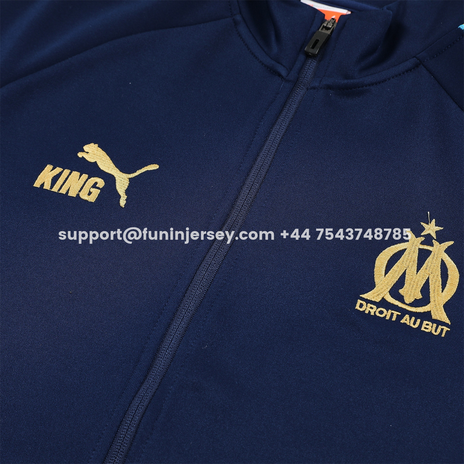 Funinjersey-Marseille 25-26 Long Sleeve Training Set - Dark Blue Top & Pants