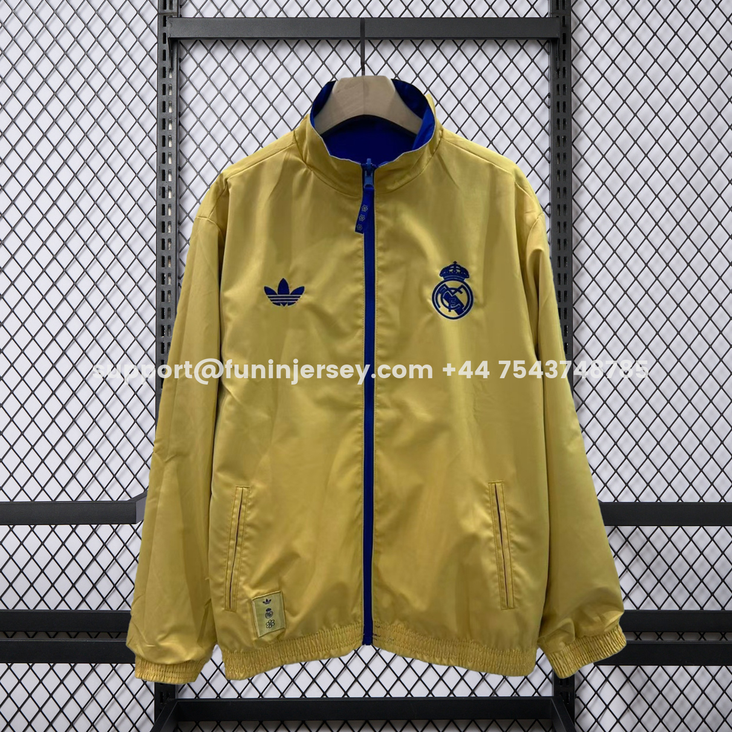 Funinjersey-Real Madrid 25-26 Cultural Story Chinese Lucky Double Sided Windbreaker Jacket - Blue