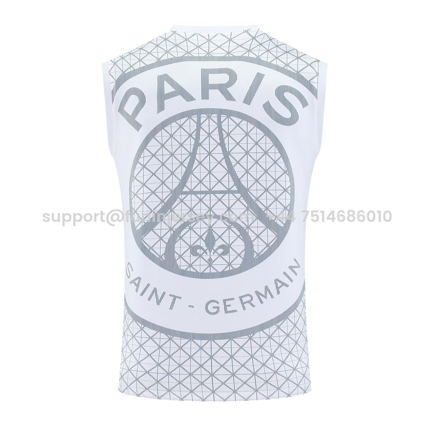 Funinjersey-Paris Saint-Germain PSG 25-26 Vest Training Set - White Vest & Deep Blue Shorts