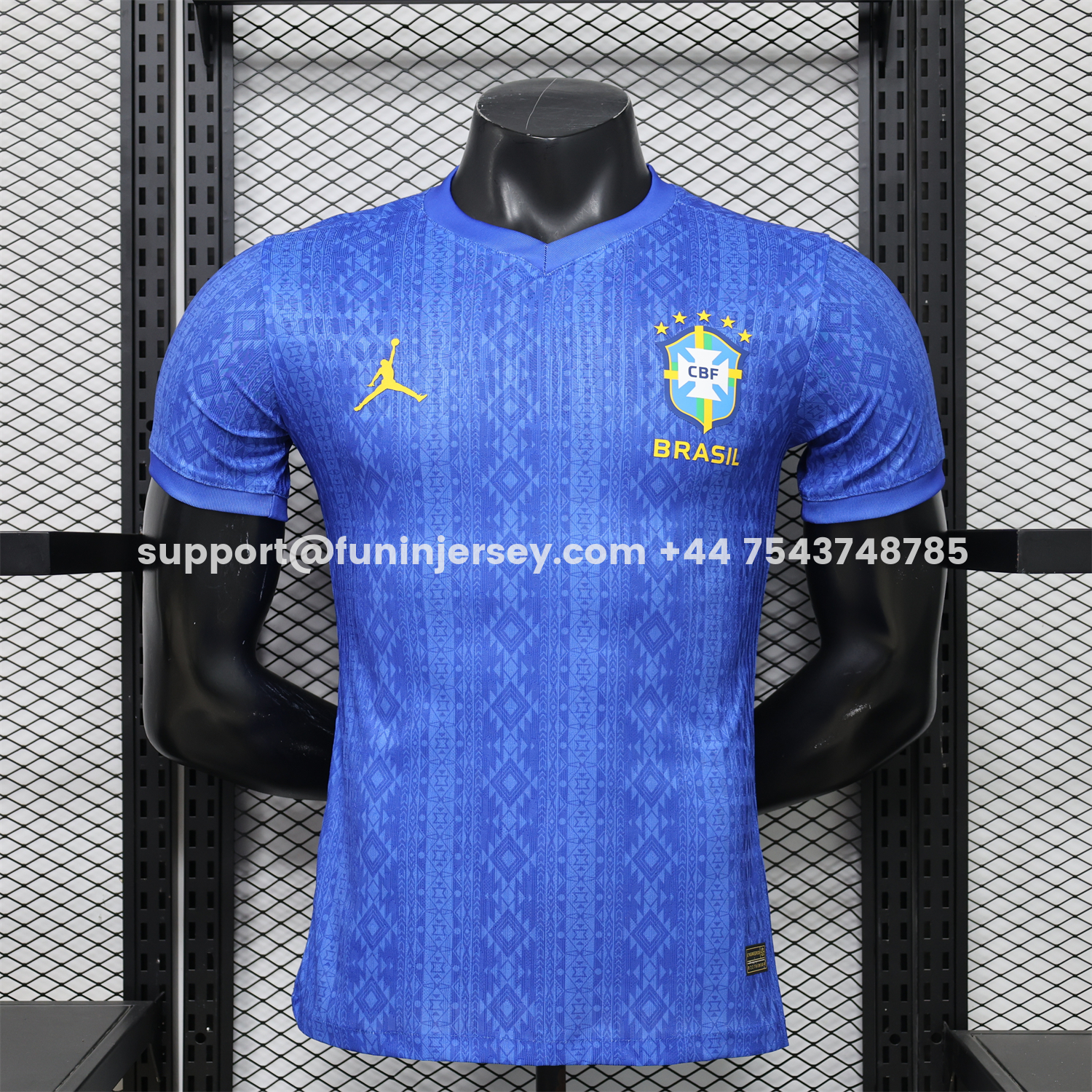 Funinjersey-Brazil 2026 Diamond Texture Blue Special Jersey - Player Version