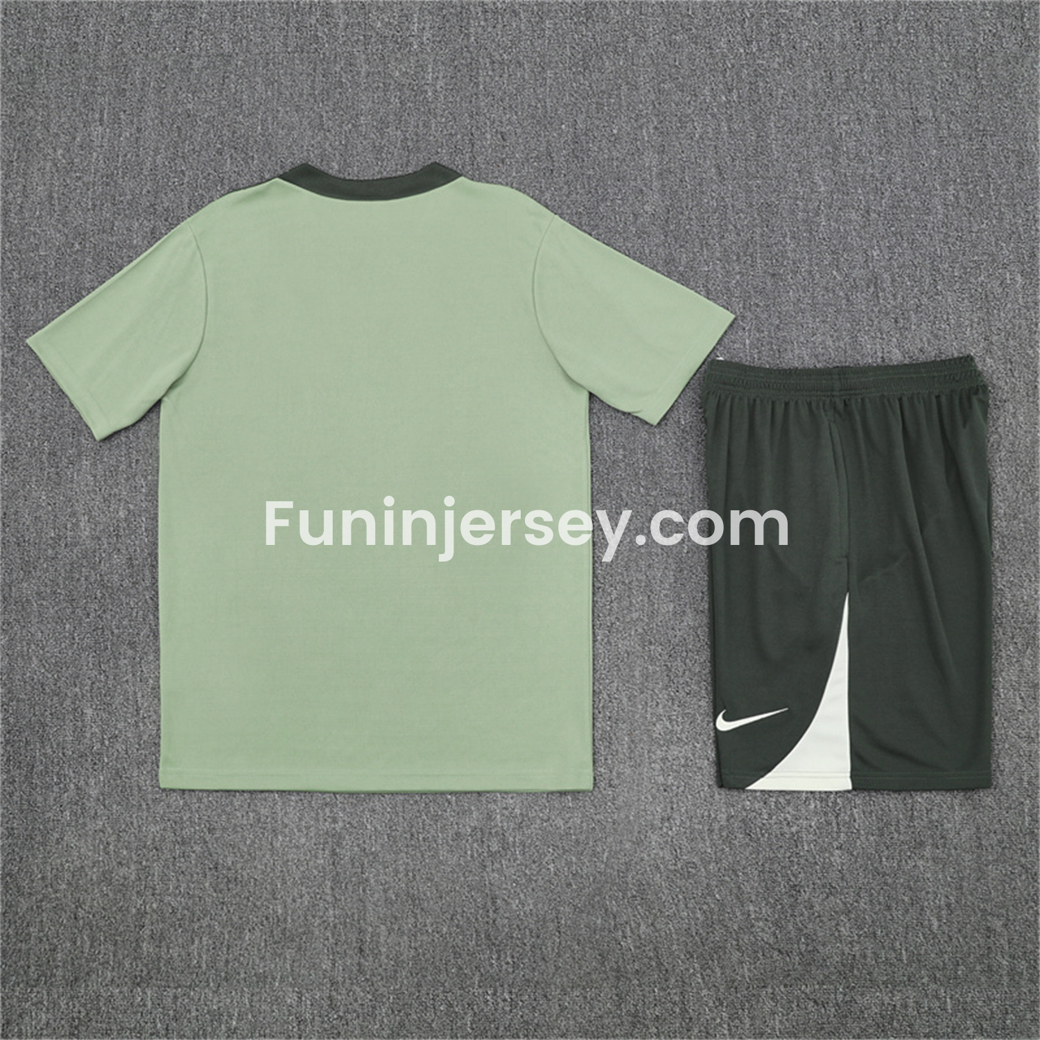 Funinjersey-C.H.E.L.S.E.A 25-26 Kids Short-Sleeve Training Set - Light Green Top & Army Green Shorts
