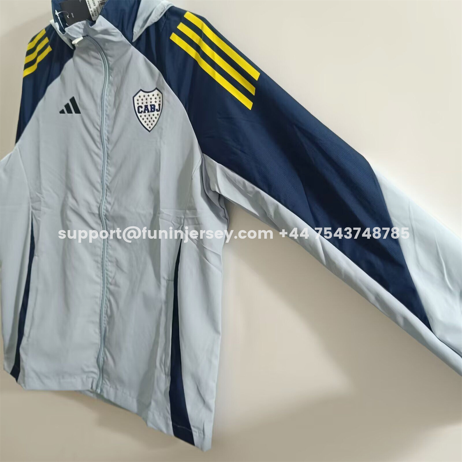 Funinjersey-Boca Juniors 25-26 Training Windbreaker Jacket - Grey