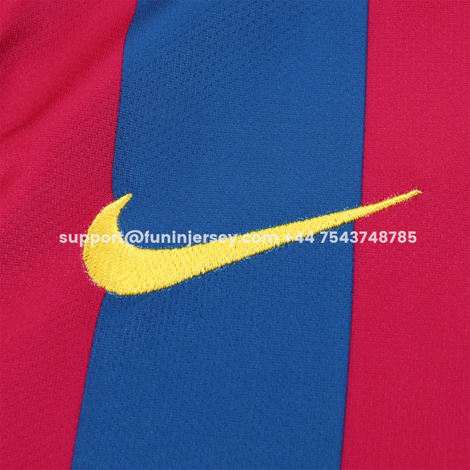Funinjersey-Retro Barcelona 2005-06 Home Long Sleeve Kids Kit