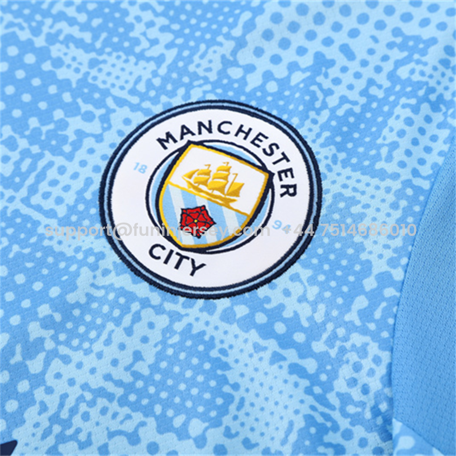 Funinjersey-Manchester City 25-26 Short-Sleeve Training Set - Light Blue Camouflage Top & Deep Blue Shorts