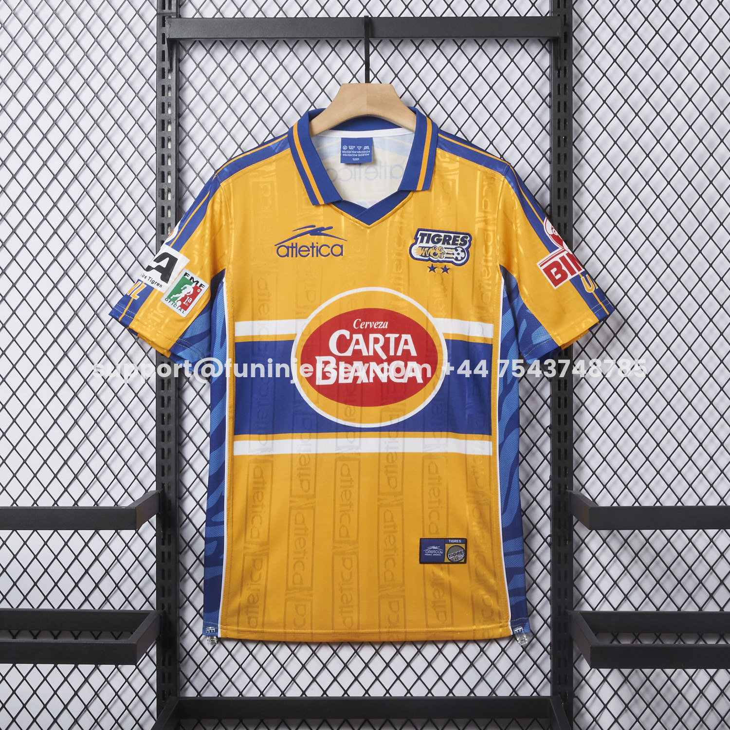 Funinjersey-Retro Tigres UANL 1999-00 Home Jersey