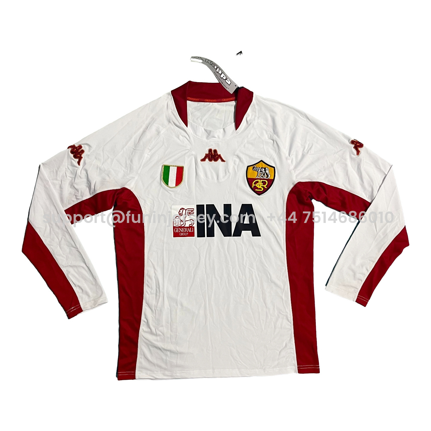 Funinjersey-Retro Roma 2001-02 Away Long Sleeves Jersey