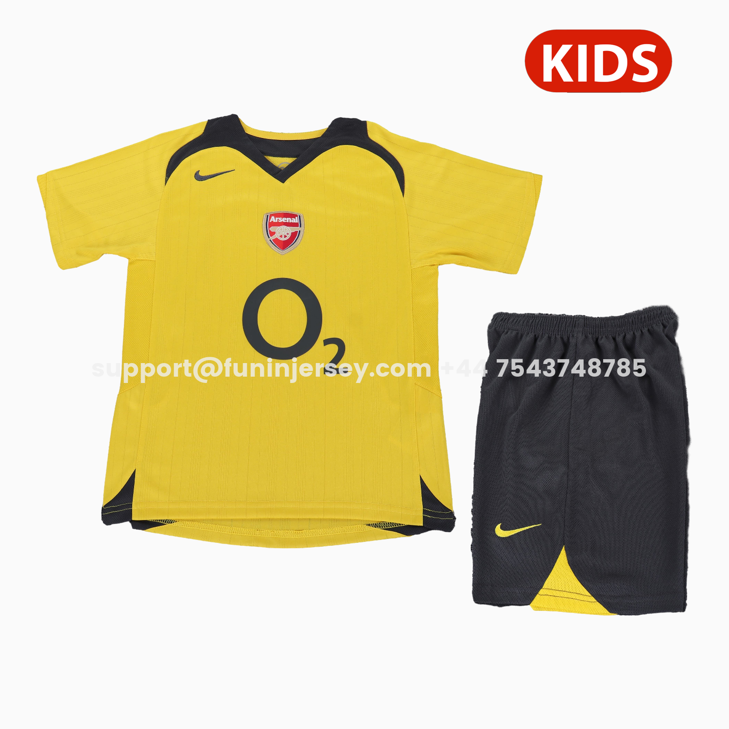 Funinjersey-Retro Arsenal 2005-06 Away Kids Kit
