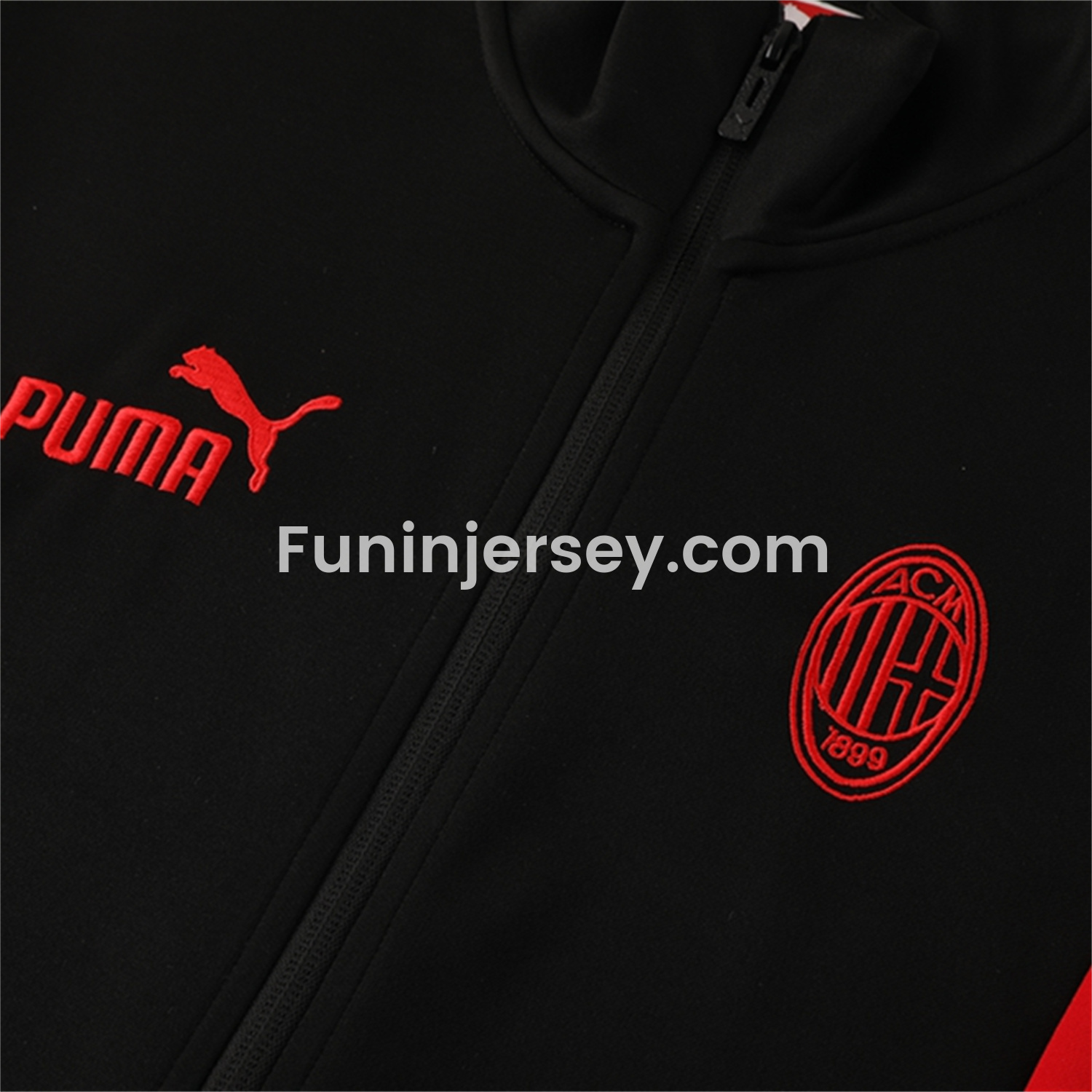 Funinjersey-AC Milan 25-26 Jacket Training Tracksuit - Black top & Black Pants