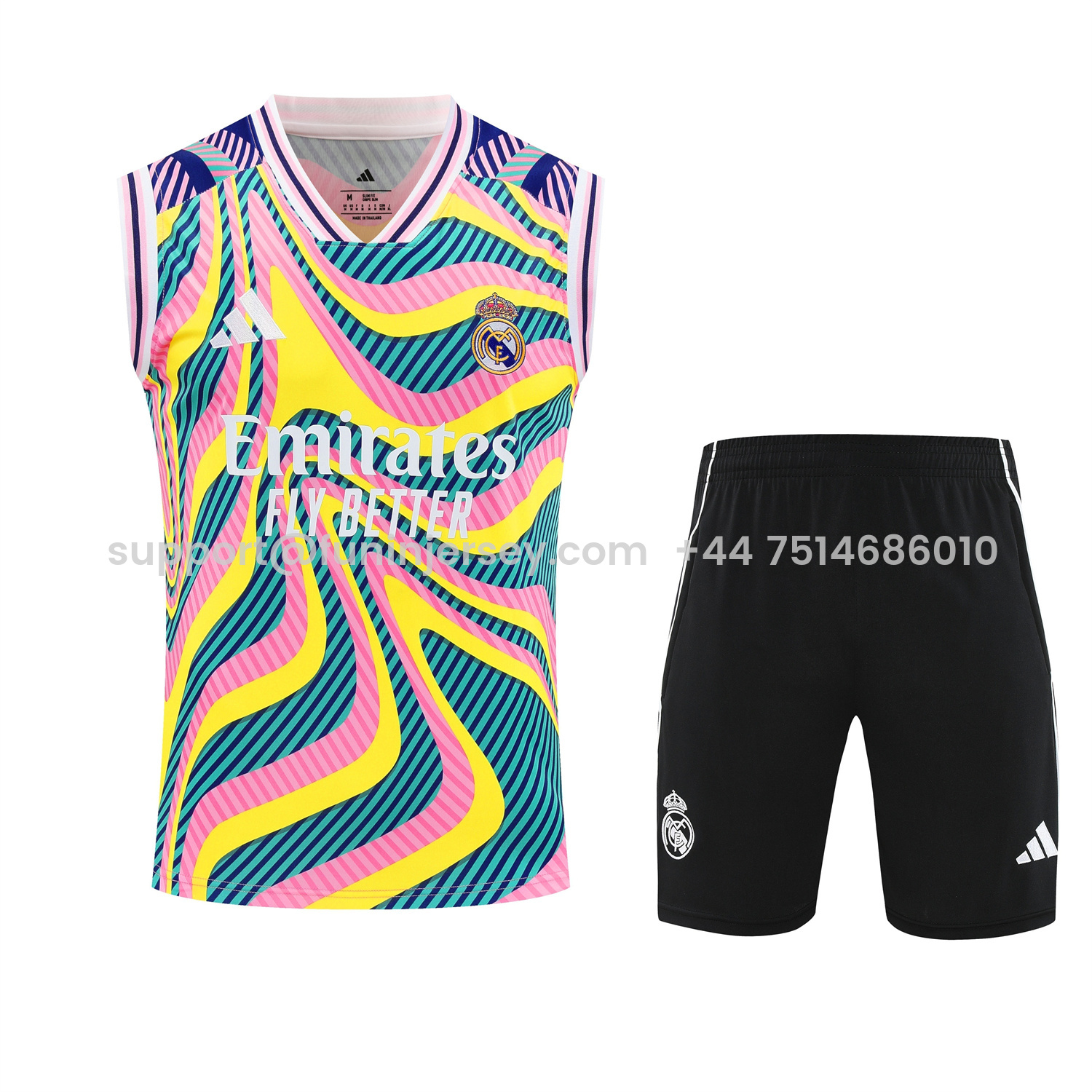 Funinjersey-Real Madrid 25-26 Vest Training Set - Colorful Vest & Black Shorts