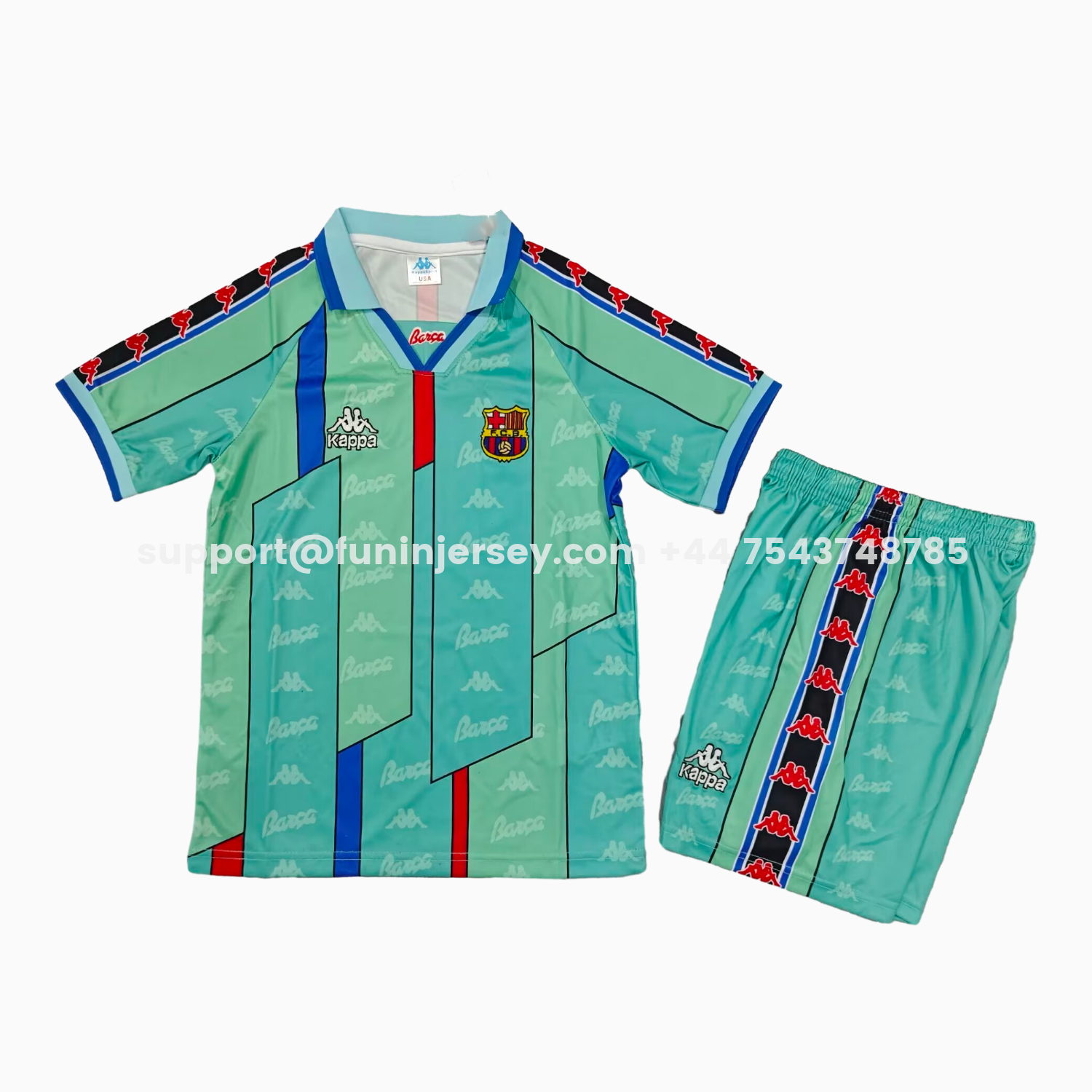 Funinjersey-Retro Barcelona 1996-97 Away Kids Kit
