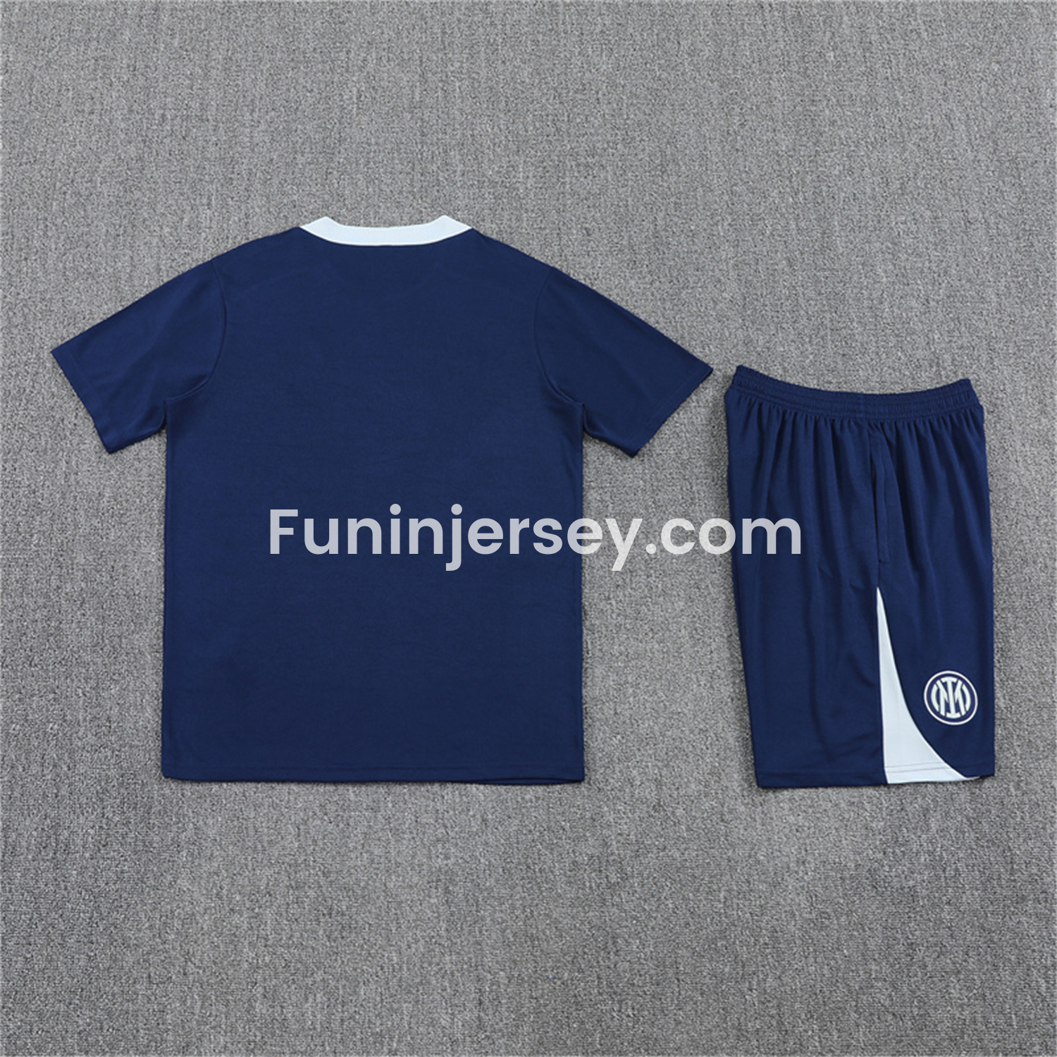 Funinjersey-Inter Milan 25-26 Short-Sleeve Training Set - Deep Blue Top & Deep Blue shorts